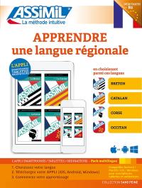 Apprendre une langue régionale : breton, catalan, corse, occitan, débutants-B2 : pack applivre