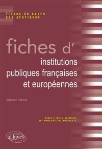 Fiches d'institutions publiques françaises et européennes