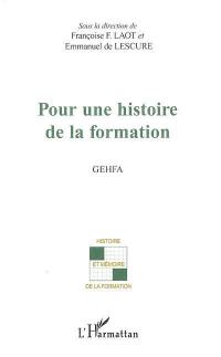 Pour une histoire de la formation