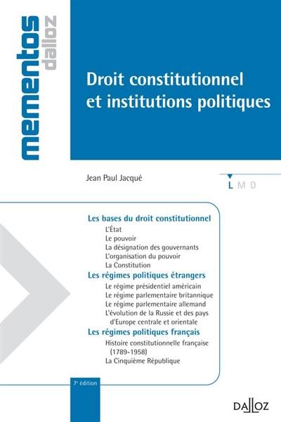 Droit constitutionnel et institutions politiques