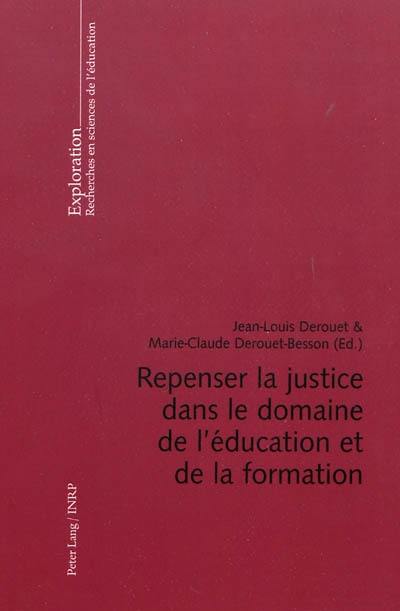 Repenser la justice dans le domaine de l'éducation et de la formation