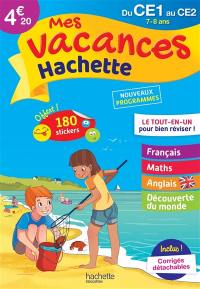 Mes vacances Hachette, du CE1 au CE2, 7-8 ans : nouveaux programmes