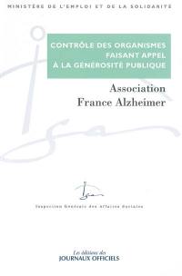 Contrôle du compte d'emploi des ressources collectées auprès du public par l'association France Alzheimer