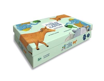 La vache orange, Le cheval bleu : les puzzles du Père Castor : 2 puzzles évolutifs de 24 et 36 pièces