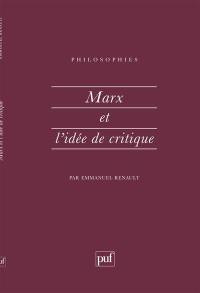 Marx et l'idée de critique