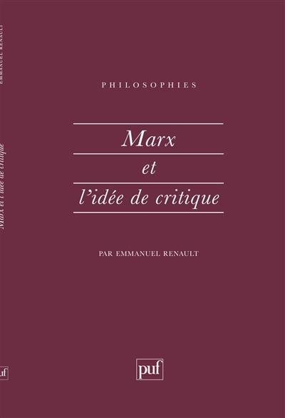 Marx et l'idée de critique