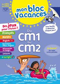 Mon bloc vacances : du CM1 au CM2, 9-10 ans