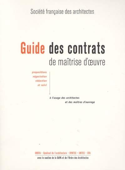 Guide des contrats de maîtrise d'oeuvre