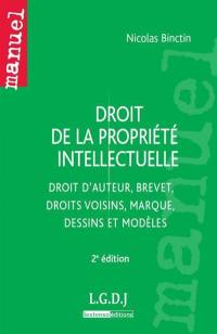 Droit de la propriété intellectuelle : droit d'auteur, brevet, droits voisins, marque, dessins et modèles