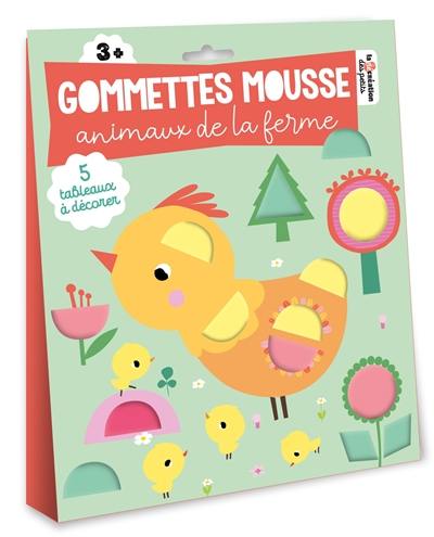 Gommettes mousse : animaux de la ferme : 5 tableaux à décorer