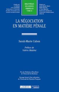 La négociation en matière pénale