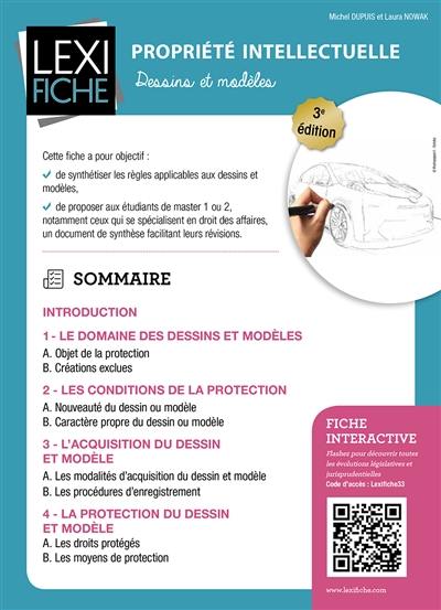 Propriété intellectuelle : dessins et modèles