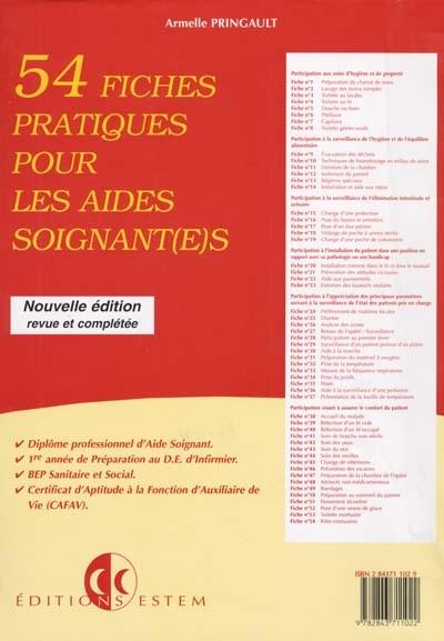 54 fiches pratiques pour les aides soignant(e)s