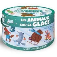 Les animaux sur la glace : livre + puzzle géant