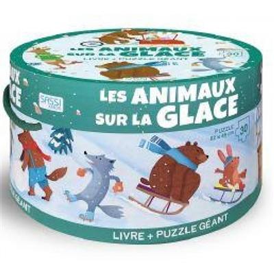 Les animaux sur la glace : livre + puzzle géant