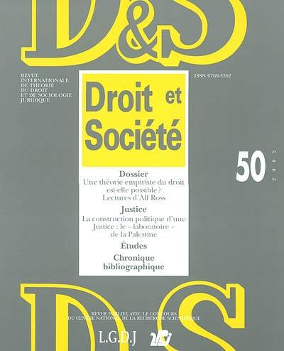 Droit et société, n° 50. Une théorie empiriste du droit est-elle possible ? : lectures d'Alf Ross