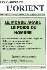 Cahiers de l'Orient (Les), n° 88. Le monde arabe : le poids du nombre