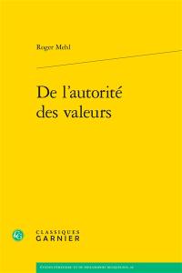 De l'autorité des valeurs