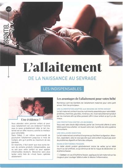 L'allaitement : de la naissance au sevrage