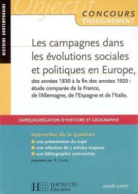 Les campagnes dans les évolutions sociales et politiques en Europe, des années 1830 à la fin des années 1920 : étude comparée de la France, de l'Allemagne, de l'Espagne et de l'Italie : histoire contemporaine Capes, agrégation d'histoire et géographie 2006-2007, approches de la question