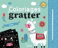 Les lamas : coloriages à gratter