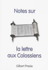 Notes sur la lettre aux Colossiens