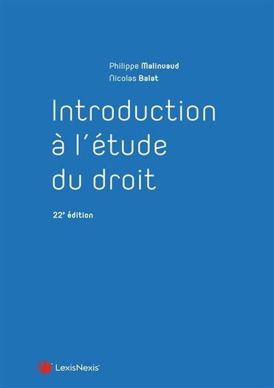 Introduction à l'étude du droit