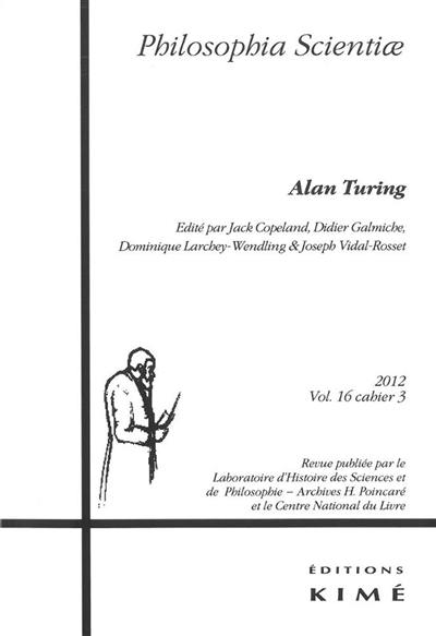 Philosophia scientiae, n° 16-3. Alan Turing