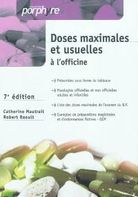 Doses maximales et usuelles à l'officine