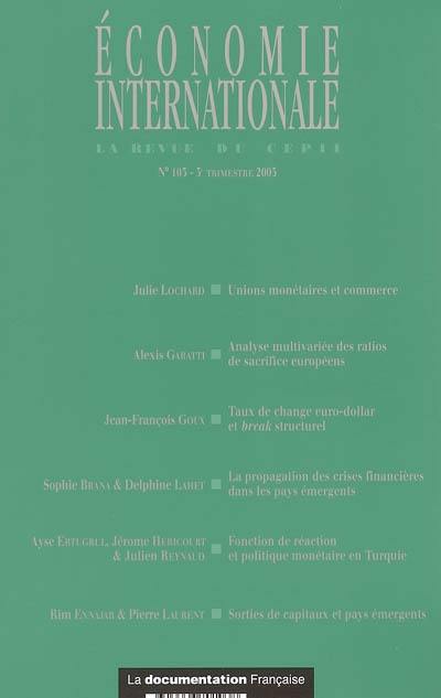 Economie internationale, n° 103