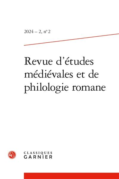 Revue d'études médiévales et de philologie romane, n° 2. Varia