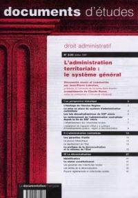 L'administration territoriale : le système général