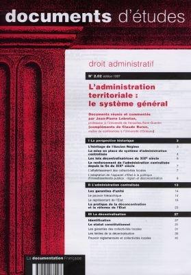 L'administration territoriale : le système général