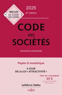 Code des sociétés 2025 : annoté & commenté