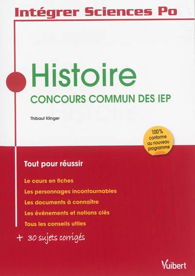 Histoire : concours commun des IEP