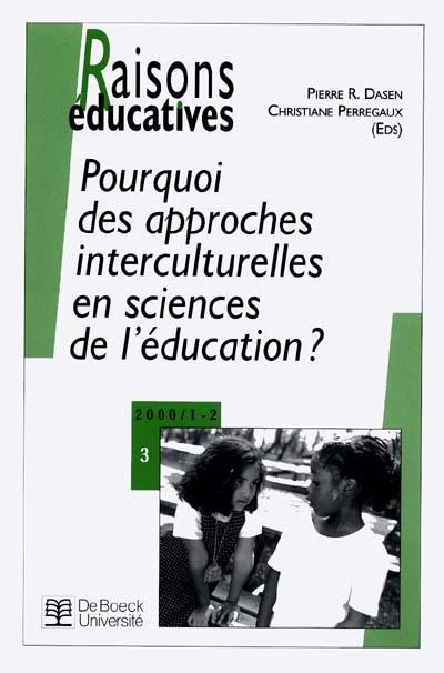 Pourquoi des approches interculturelles en sciences de l'éducation ?