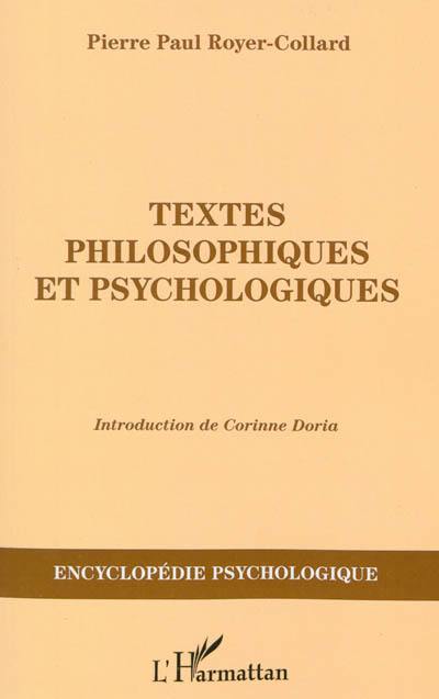 Textes philosophiques et psychologiques