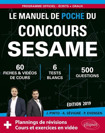 Le manuel de poche du concours Sésame : 60 fiches & vidéos de cours, 6 tests blancs, 500 questions