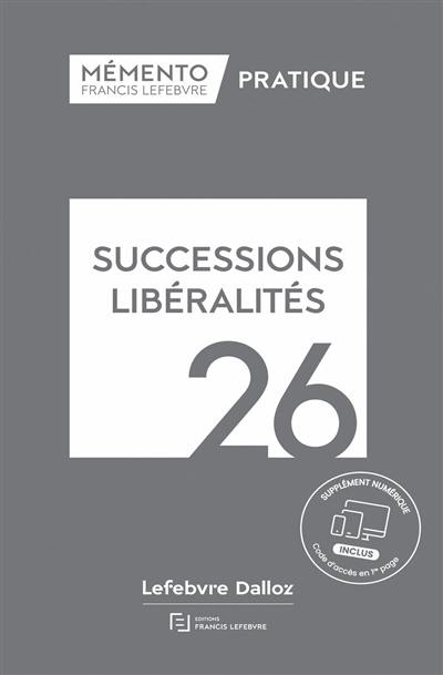 Successions, libéralités 2026