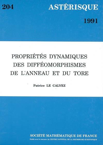 Astérisque, n° 204. Propriétés dynamiques des difféomorphismes de l'anneau et du Tore