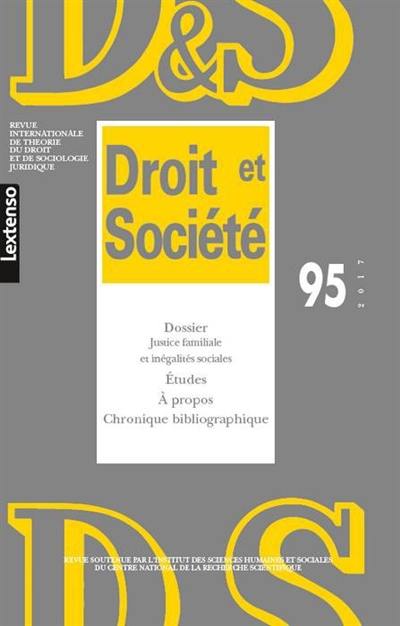 Droit et société, n° 95. Justice familiale et inégalités sociales