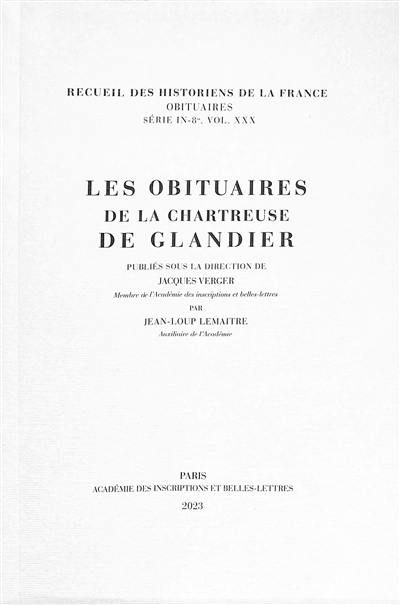 Les obituaires de la chartreuse de Glandier