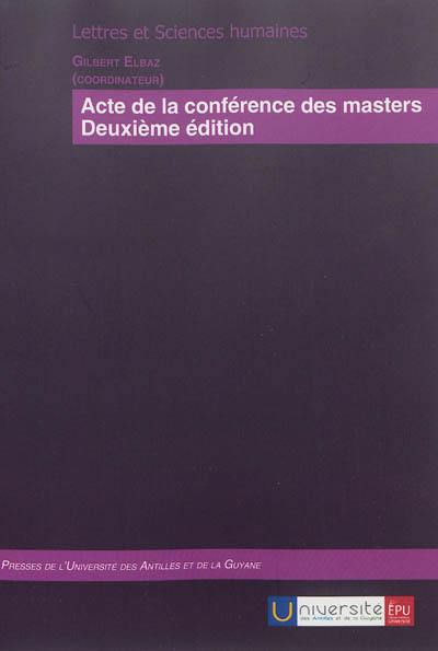 Acte de la Conférence des masters : deuxième édition