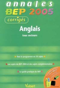 Anglais tous secteurs : tout le programme en 30 sujets, les sujets du BEP 2004 et des sujets complémentaires, le guide pratique du brevet