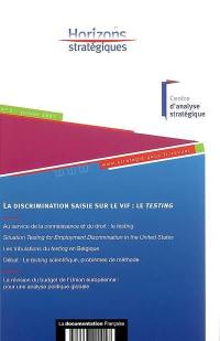 Horizons stratégiques, n° 5. La discrimination saisie sur le vif : le testing