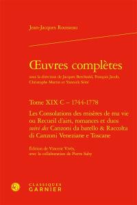 Oeuvres complètes. Vol. 19 C. 1744-1778