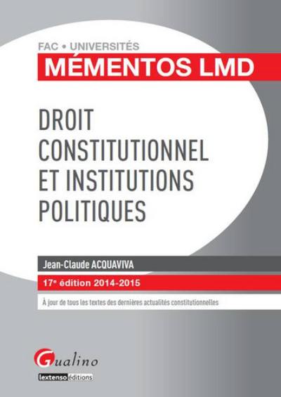 Droit constitutionnel et institutions politiques