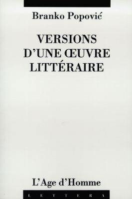 Versions d'une oeuvre littéraire