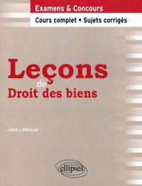 Leçons de droit des biens : examens & concours