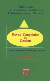 Revue congolaise de gestion, n° 26